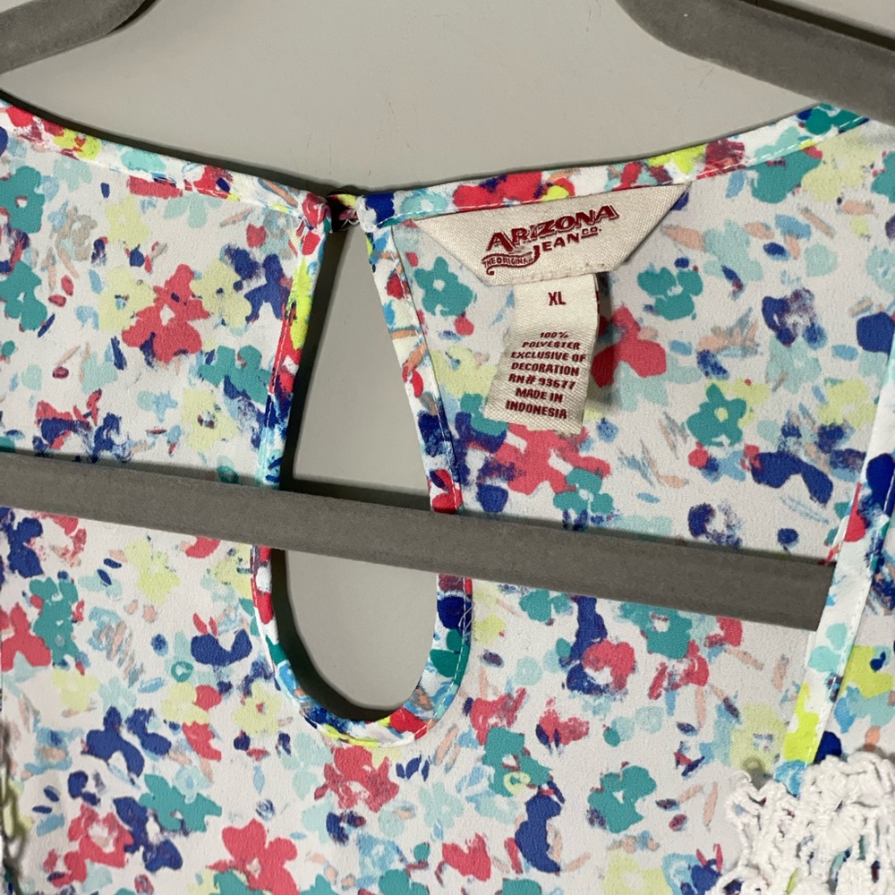 Arizona Jean Company Floral Tank Top, Size XL